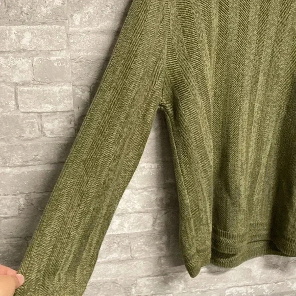 Men’s Chaps cotton green knit crew neck sweater - Picture 5 of 11